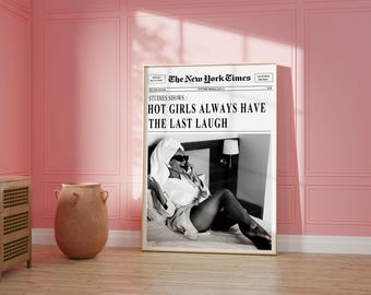 Stampa di giornale retrò per parete, elegante decorazione per carrello bar, arte moderna vintage, mockup stampabile