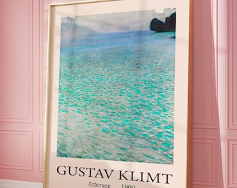 Gustav Klimt Attersee Impresión, Vintage Lake Art (Descarga digital)