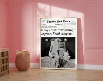 Stampa del titolo del New York Times – Arte murale vintage in bianco e nero (download digitale)