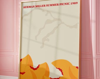 額装品hermanmillerポスターsummer picnic 1989 Herman Miller Summer Picnic Poster - MID-Century MODERN