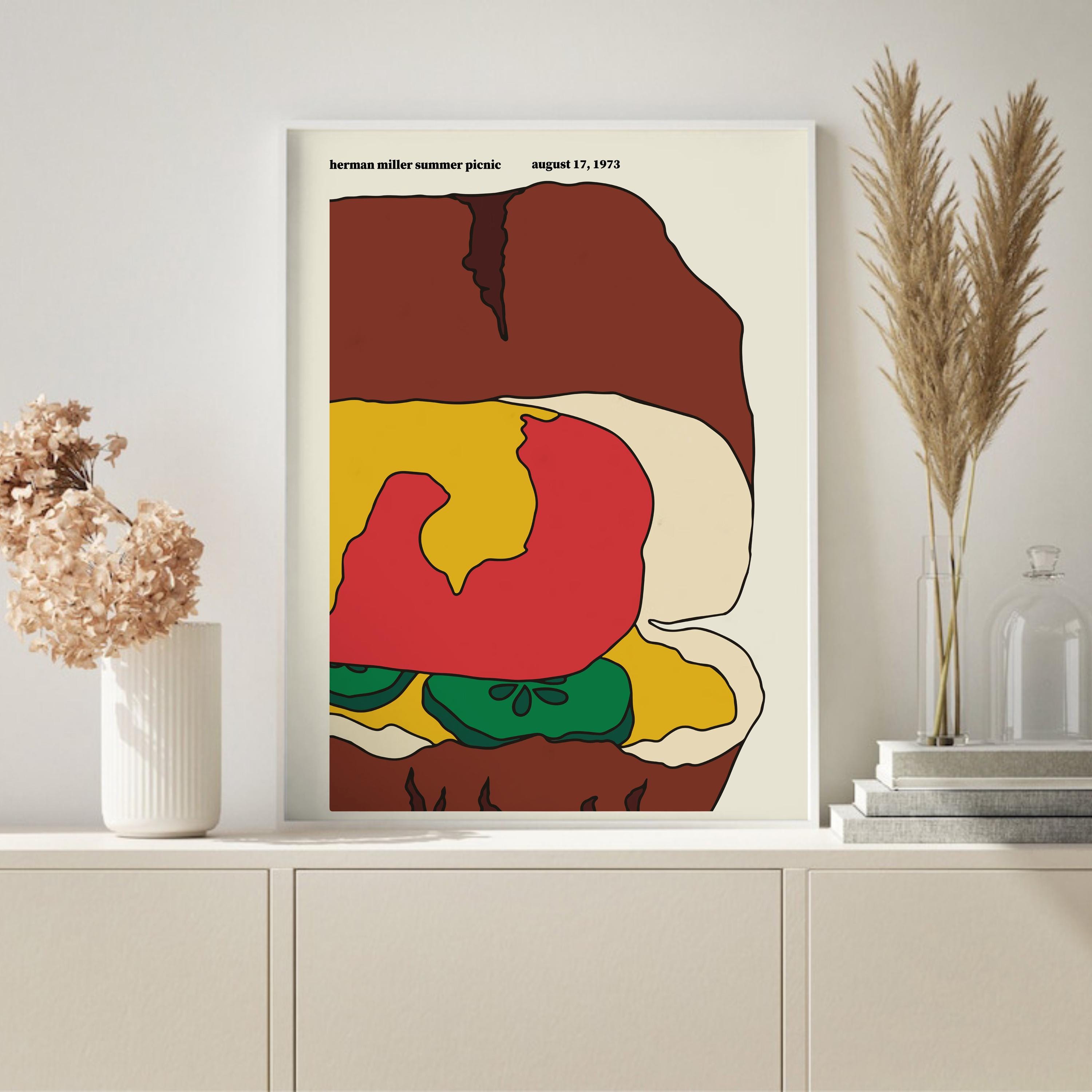 コレクション Herman Miller Summer Picnic HOTDOG Herman Miller Hot Dog Poster | Art Poster | Wall Art Decor