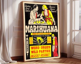 Póster de Reefer Madness: Impresión de película vintage de los años 30 (descarga digital)