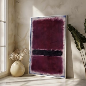 Mark Rothko Deep Purple Abstract Canvas Art – Elegant Modern Painting for Sophisticated Home Decor, Artistic Gift