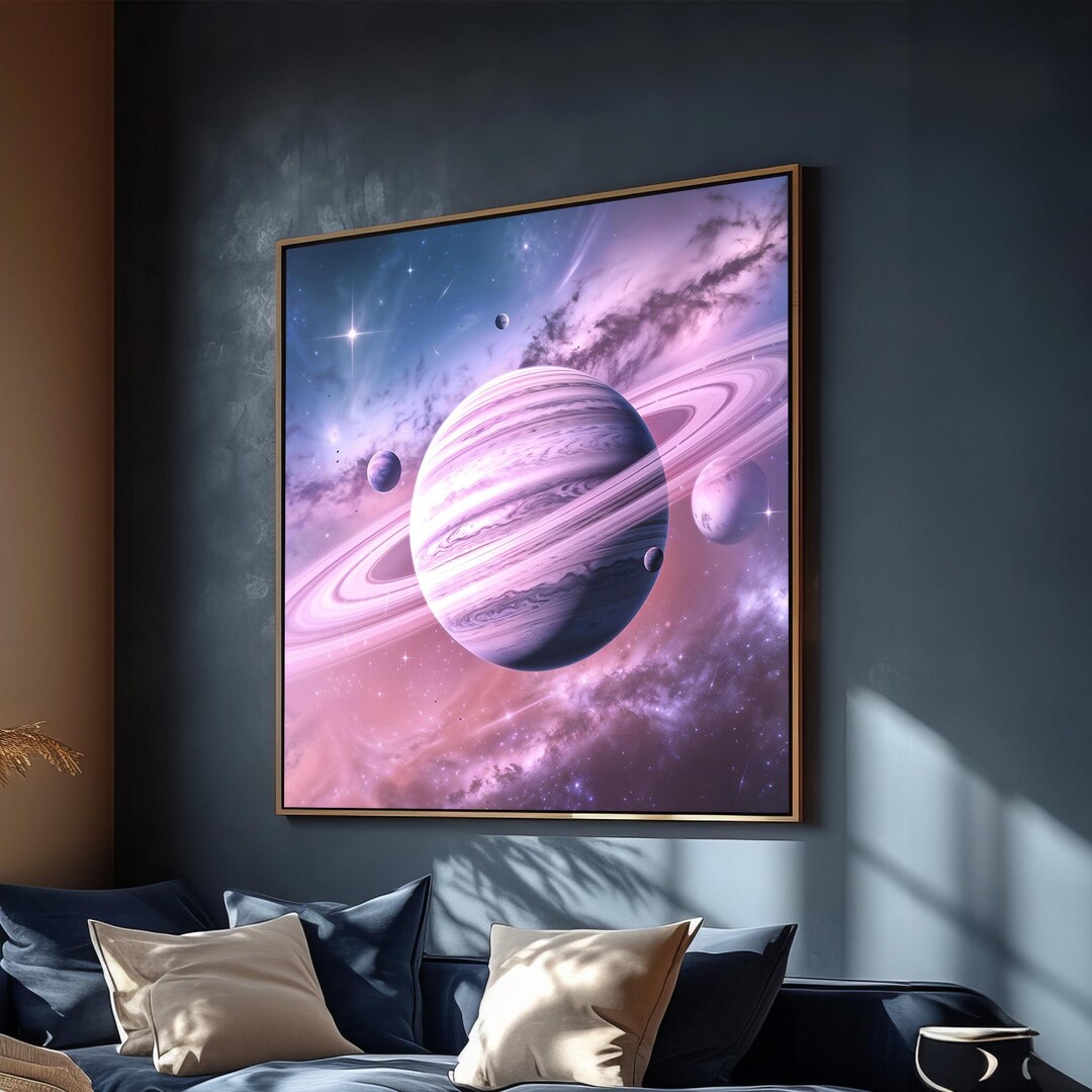 Vibrant Space Planets Canvas Art – Cosmic Wall Decor, Outer Space ...