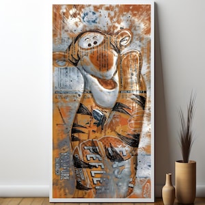 Vibrant Pop Art Character Canvas Painting, Graffiti-Inspired Wall Art for Modern Home Decor, Unique Gift for Art Lovers