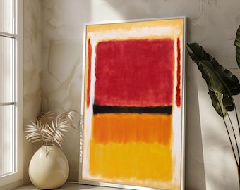 マーク ロスコの絵画 - オレンジと黄色の抽象画 - フレームなしの