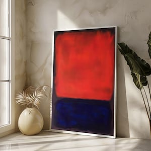 Mark Rothko Red and Blue Abstract Canvas Art - Bold Color Contrasts in Expressionism - Modern Wall Decor Gift