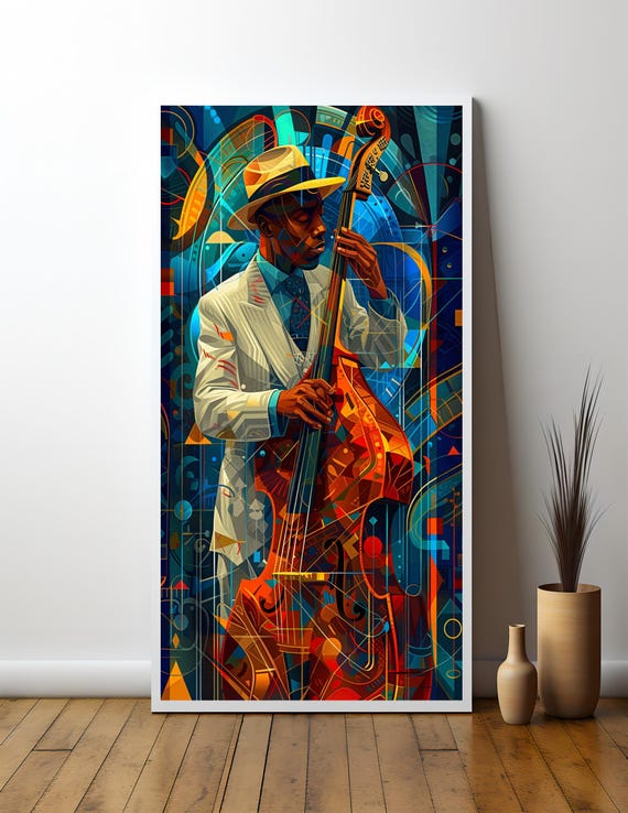 Jazz Musician Canvas Painting Gift - Vibrant Art Deco Wall Art Decor for Music Lovers and Artistic Spaces