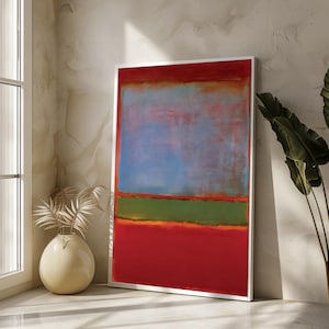 Vivid Mark Rothko Canvas Painting - Bold Color Fields in Red and Blue, Modern Art Gift for Contemporary Spaces