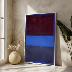 Mark Rothko Deep Red and Blue Abstract Canvas Art - Bold and Modern Wall Decor - Unique Gift Idea