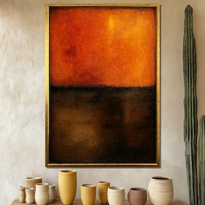 Mark Rothko Canvas Print, Abstract Orange and Brown Color Field Wall Art for Modern Spaces, Bold Minimal Decor, Gift Idea