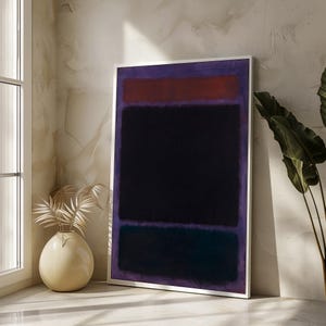 Mark Rothko Dark Abstract Canvas Art – Deep Blues and Black Modern Painting for Contemporary Home Decor, Unique Gift