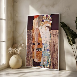 The Three Ages of Woman by Gustav Klimt - Symbolist Art Nouveau Canvas Painting - Timeless Masterpiece for Elegant Home Decor and Gifts