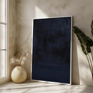 Mark Rothko Deep Blue Canvas Painting - Minimalist Abstract Expressionism Art, Unique Gift for Modern Home and Office Decor