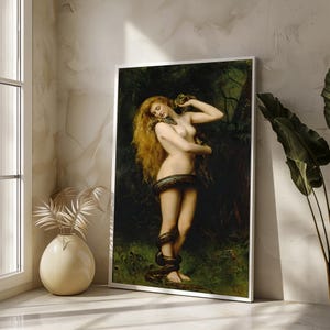 Lilith by John Collier - 1892 Victorian Era Masterpiece on Canvas - Mythical Art Print - Ideal Gift for Art Collectors