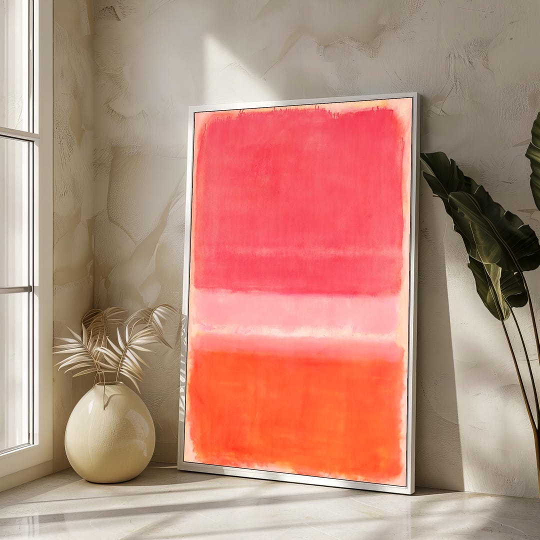 Mark Rothko Red and Orange Abstract Canvas Art - Bold Color Layers for ...