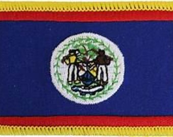 2 Stück Belize Country Flagge Aufnäher