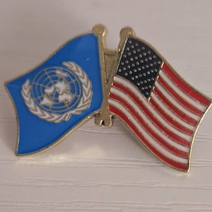 2 stuks reversspeld met Amerikaanse VN-vlag