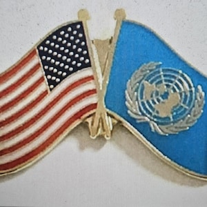 2 stuks VS Verenigde Naties Amerikaanse vlag VN-reversspeld: