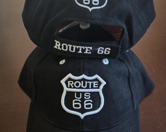 Route 66 Embroidered Black Cap