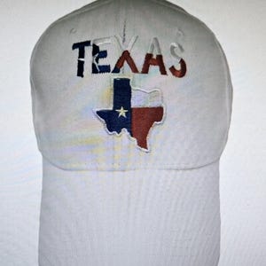 Texas Map (Texas Flagge Overlay) Weiß Bestickte Mütze