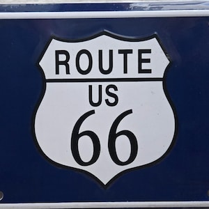 Route 66 Aluminum License Plate