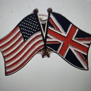 2pcs USA American UK United Kingdom Friendship Flag lapel Pin