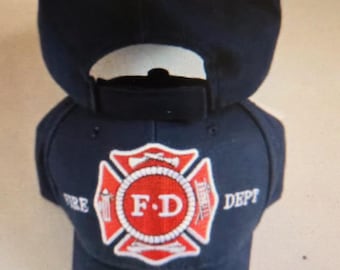 Fire Department Navy Blue Embroidered Cap