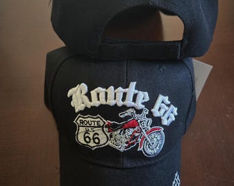 Route 66 Motorcycle embroidered cap