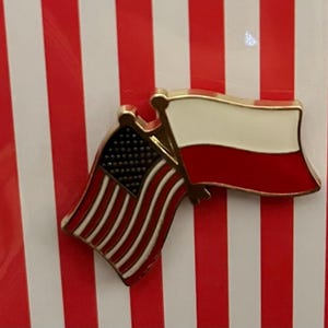 2 pcs USA Poland Friendship Flag lapel Pin