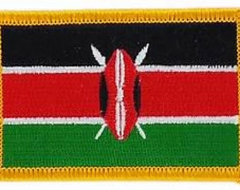 2 parches termoadhesivos con la bandera de Kenia