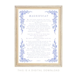 Traditional Magnificat prayer digital download, Catholic Home, Catholic Wall Decor, Catholic Minimalist Gift, Easter Catholic Gift