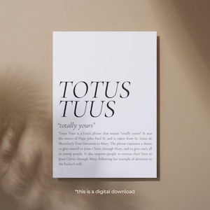 Totus Tuus Digital Download, Catholic Home Art, Catholic Wall Decor ...