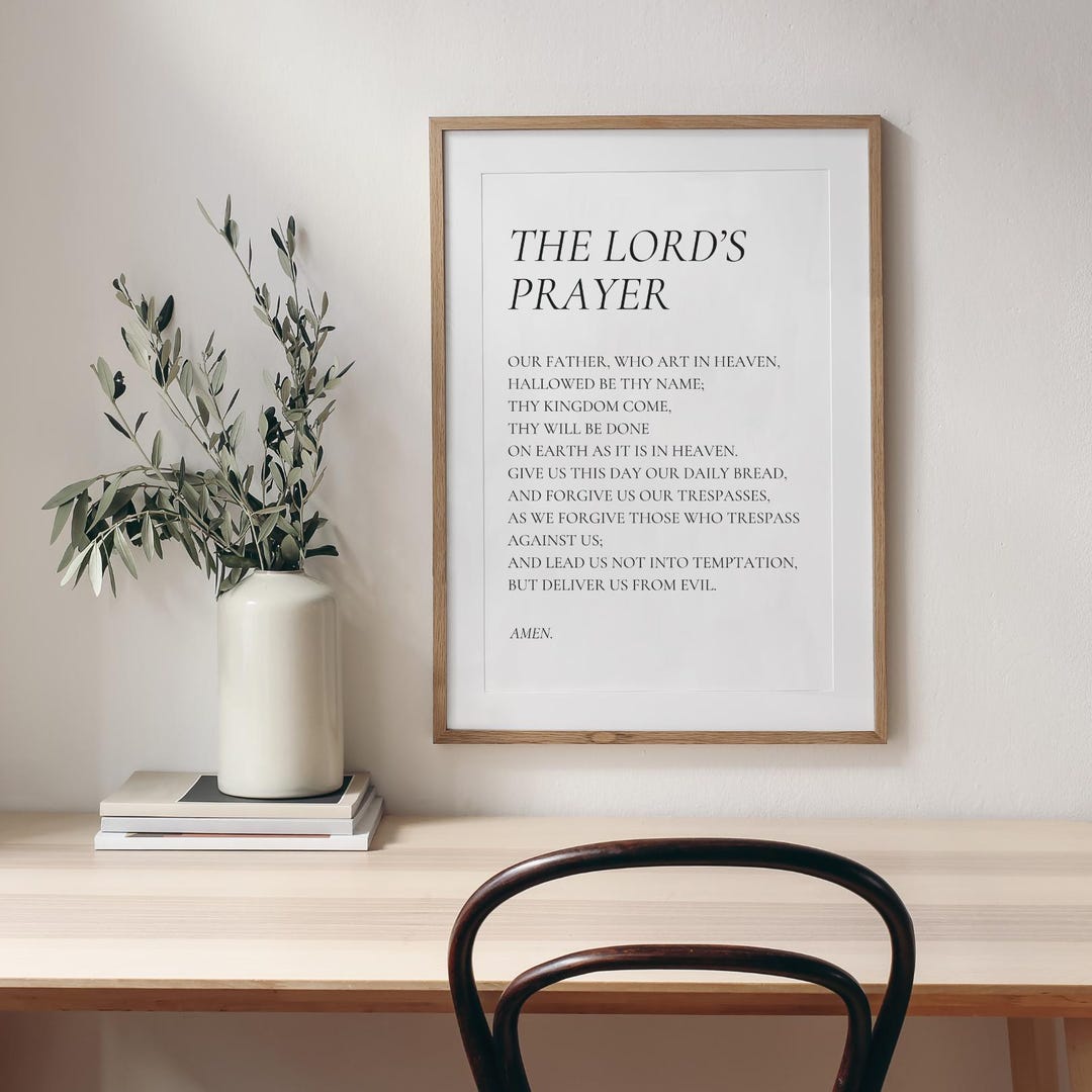 The Lord's Prayer Print, Christian Home Decor, Catholic Gift - Etsy