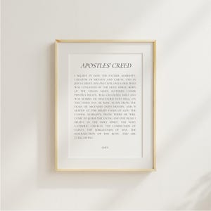 Apostles&#39; Creed Print, Digital Download, Minimalist Catholic Prayer Print, Neutral Catholic Prayer Print, Catholic Home Decor, Catholic Gift