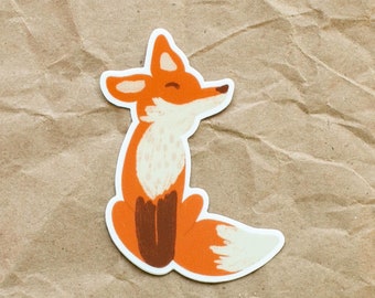 Hand Drawn Fox Vinyl Sticker: Weatherproof, Waterproof Decal