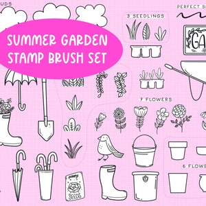 Summer Garden Procreate Stamp Brush Set image 1