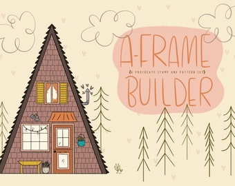 A-Frame Cabin Builder Brush Set for Procreate