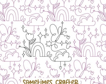 Spring Sparkle Digital Quilting Pantograph: Modern Edge to Edge (PDF Pattern)