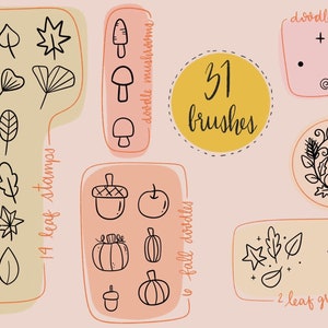 Fall Doodles Stamp Brush Set for Procreate image 2