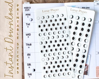 Moon Phases Planner Stickers | Bijou Bullet Journal (Digital Download)