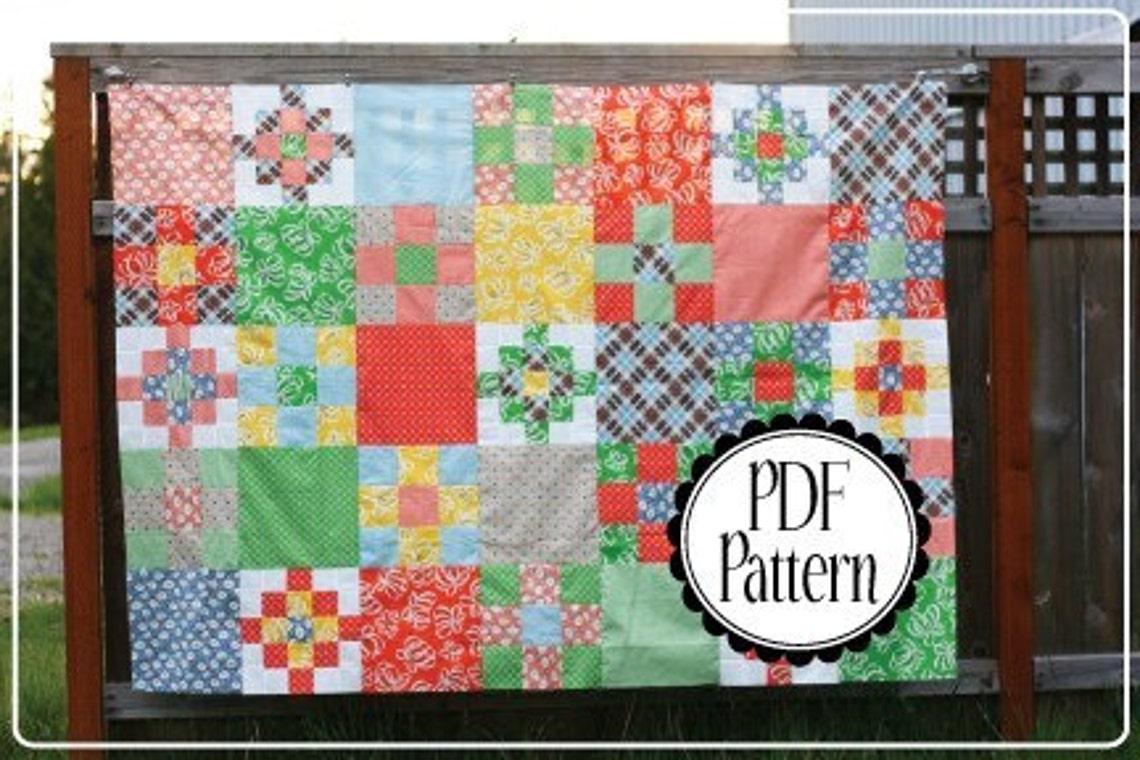 Vintage Patchwork Quilt Pattern PDF Etsy