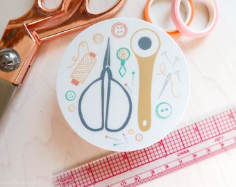 Sewing Notions Waterproof Vinyl Decal | Weatherproof Waterproof Sticker