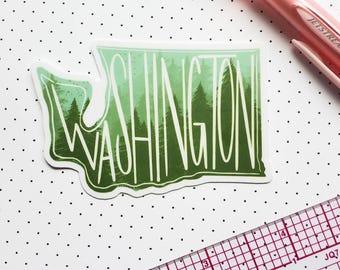 Washington State Flag Sticker: Weatherproof, Waterproof Vinyl Decal