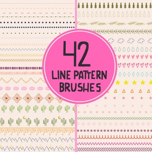 Line Pattern Brushes Procreate Brush Pack