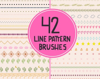 Line Pattern Brushes Procreate Brush Pack