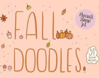 Fall Doodles Stamp Brush Set for Procreate
