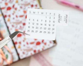 2026 Printable Tabbed Monthly Calendar Stickers – Planner Tabs for Organizing | PDF, PNG & Silhouette Files (Digital Download)