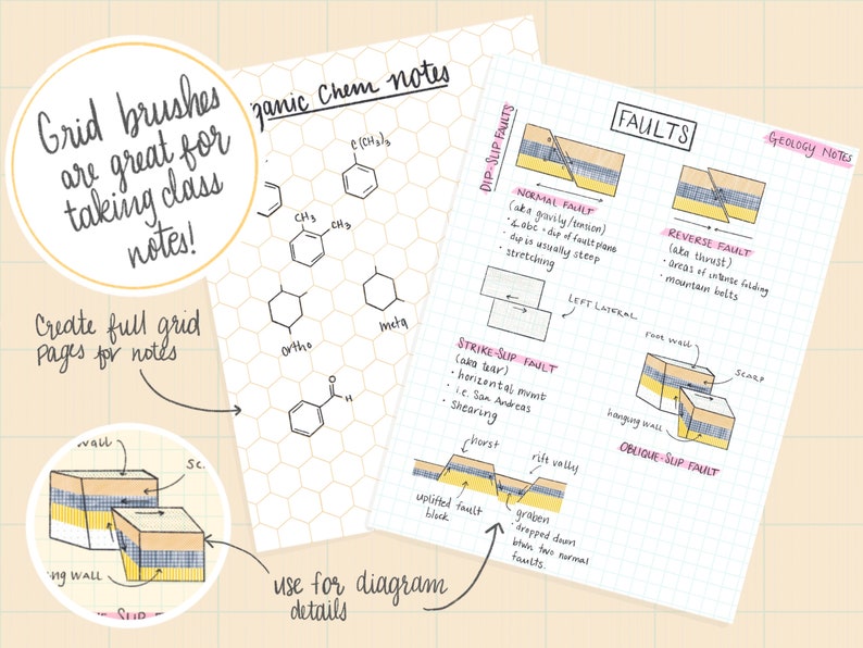 Grid, Dot & Line Procreate Brush Set image 4