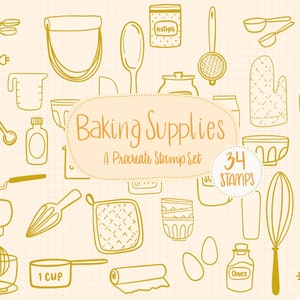 Baking Supplies Stamp Set for Procreate